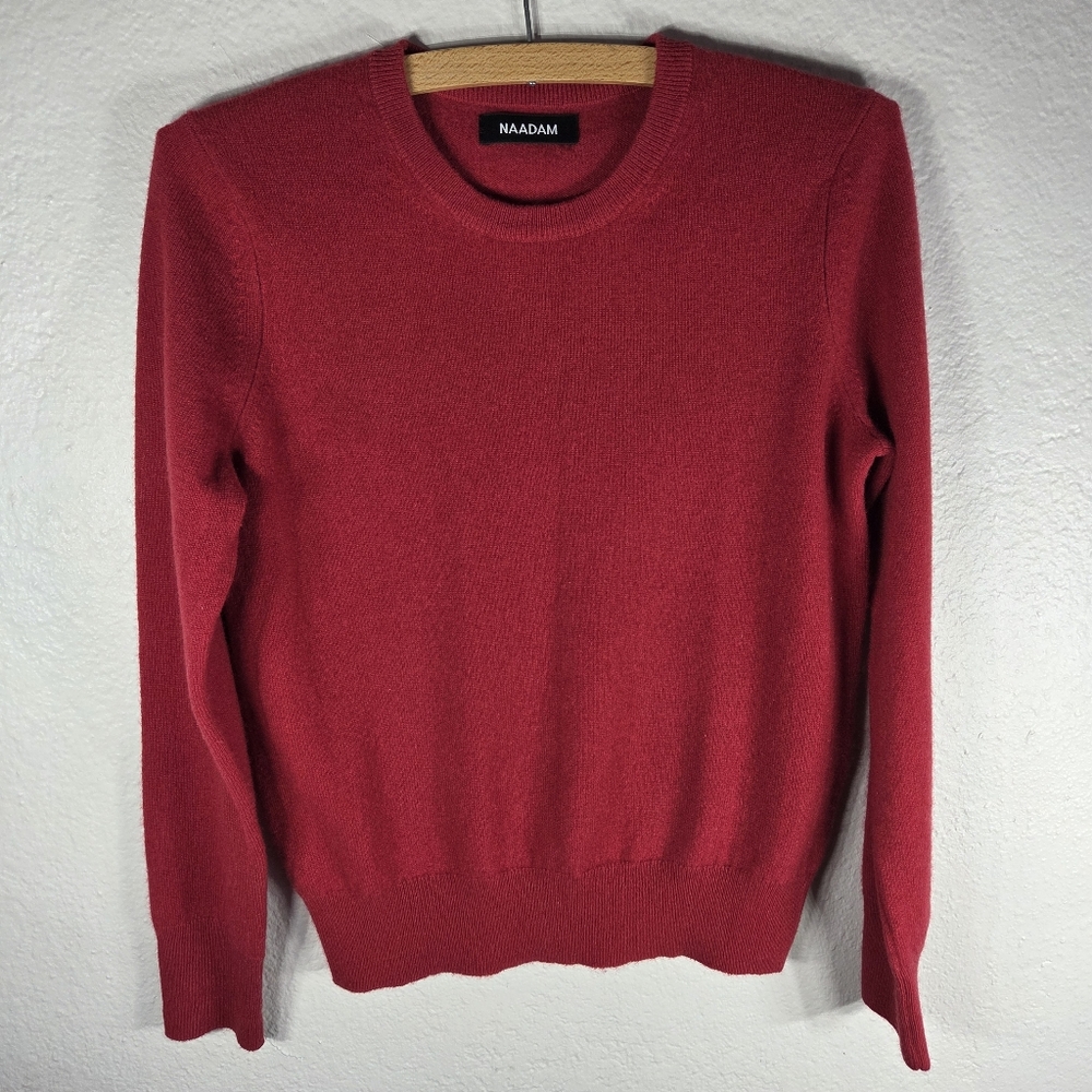 Naadam Men's Cashmere Red Crew Neck Pullover Jumper Sweater Size XS